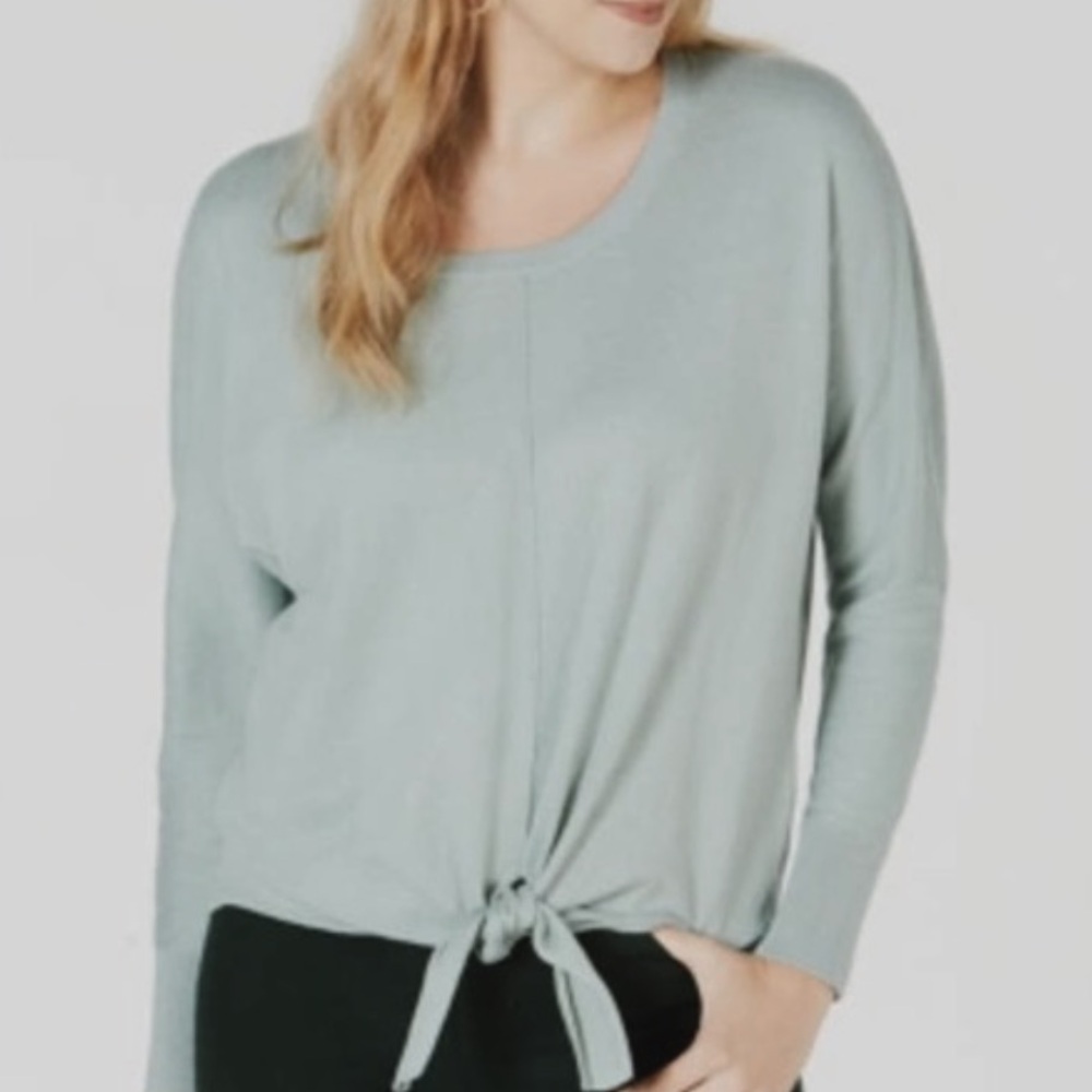 3/$10 Style & Co Sage Tie Knot Front Sweater